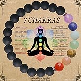 ZaisuiFun 7 Chakra Bracelet for Women, Healing Stones for Anxiety Relief, Spiritual Crystal Energy Bracelet for Meditation, Relaxation Positive Vibes