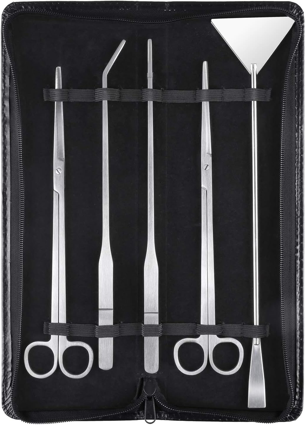 Pedy Aquarium Plant Tools, Aquatic Plant Stainless Steel Tweezers Scissor Spatula Planted Aquarium Tools Set & Aquarium Starter Kit (NEW-5PC-Silver)