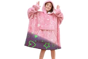 Cloele Wearable Blanket Hoodie Kids Glow in The Dark Blanket - Oversized Hooded Sweatshirt Unicorns Birthday Christmas Gifts