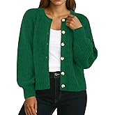 GRECERELLE Women's Chunky Open Front Sweater Long Sleeve Button Knit Short Loose Cardigan Outerwear, S-2XL