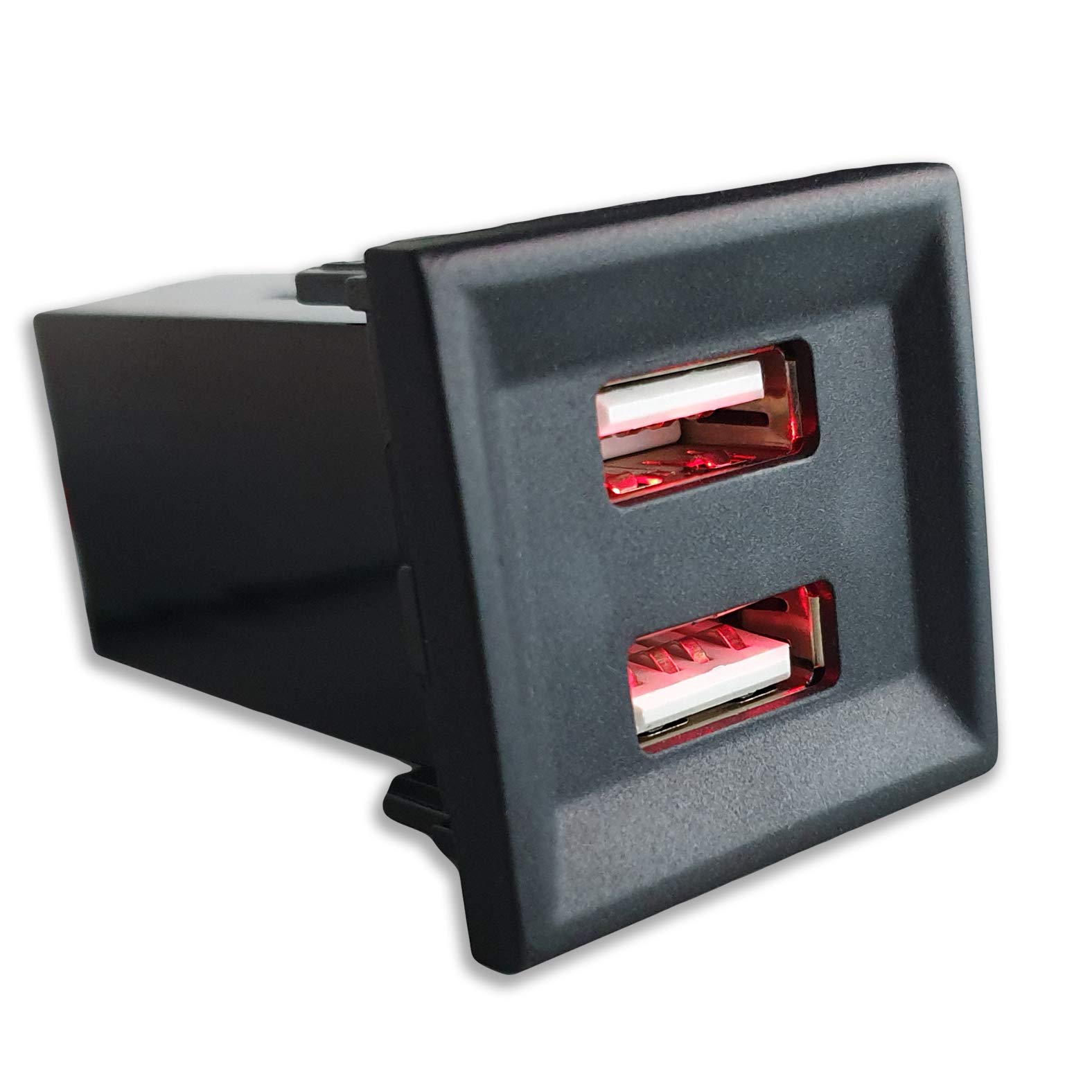 T5 OEM Dual USB Phone Charger ports for VW/Volkswagen T5 - ASR Style Red (STANDARD T5-2003-2009 ONLY)