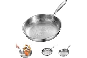 Siraat Pure Titanium Pan, 2026 Upgrade to 100% Non-Toxic Titanium Pan, Super Durable, Scratch-Resistant, uncoated, Non-Stick,