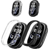 HUKWIMO 2-Pack Screen Protector Case for Google Fitbit Edge , Clear+Black | Cover with 9H Tempered Glass Screen Protector for Fitbit Edge, Overall Protection Shockproof Sensitive Touch