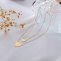 WFYOU Gold Heart Necklace for Women Dainty Tiny 14k