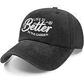 Vitælle Gardening Gifts for Women - Gardening Hat Embroidered Breathable Cute Baseball Cap for Mom, Wife Outdoor Work
