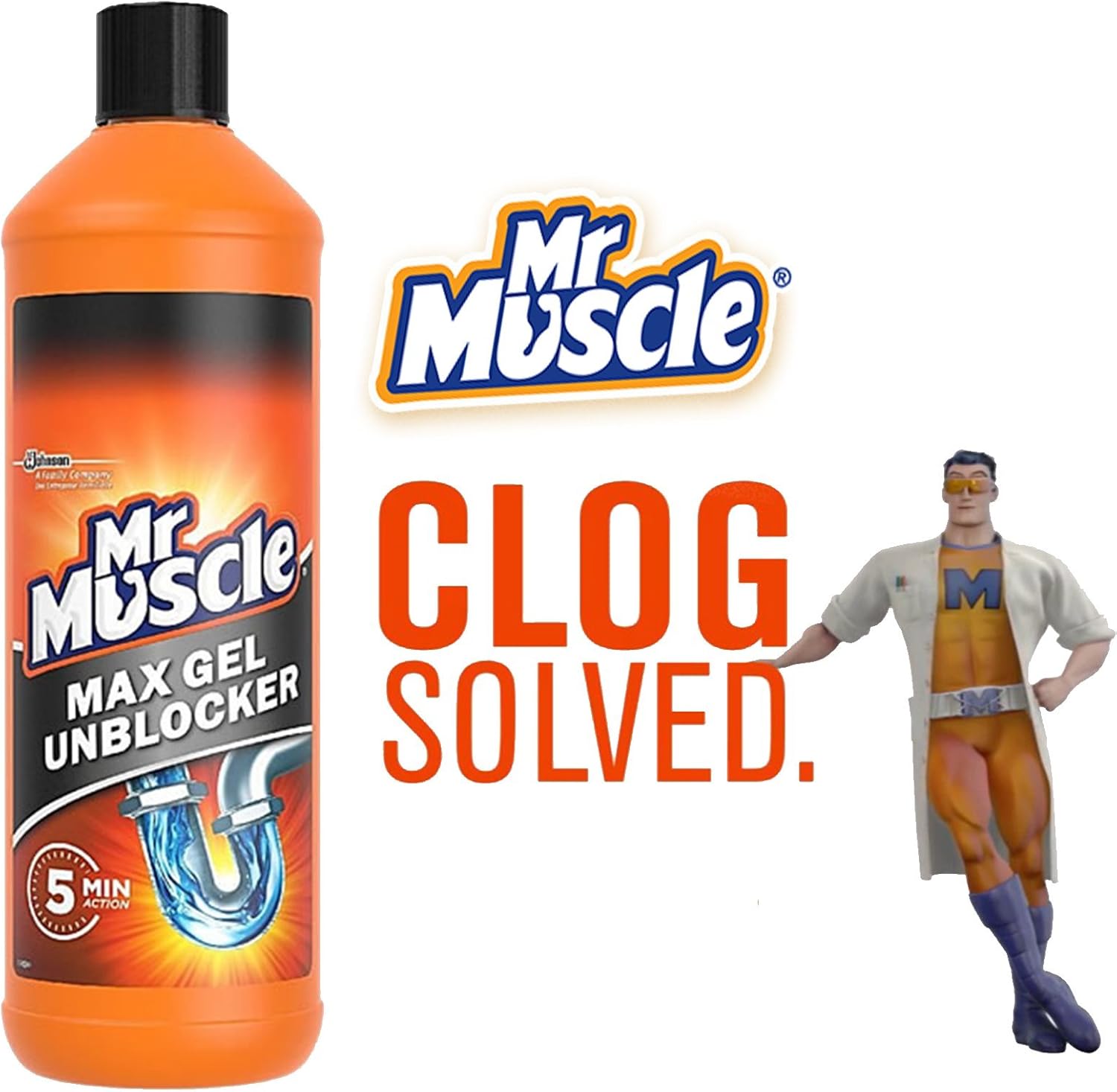 Mr Muscle Sink and Drain Gel 100% Extra Free 2x1L Bottles, 1 l (Pack of 2) - Image 3