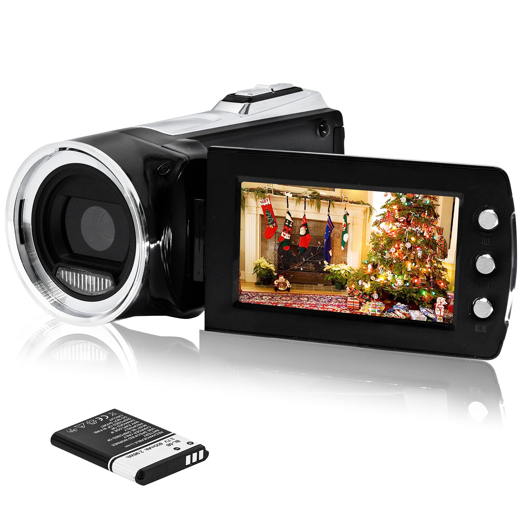 Vmotal 1080P Video Camera Camcorder with LED Fill Light, 24MP FHD YouTube Vlogging Camera Recorder, GDV8162 LCD 270 Degree Flip Screen Camcorder