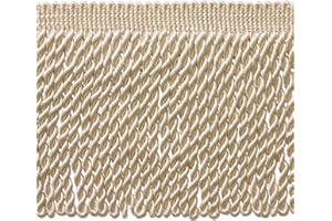 DÉCOPRO 6" (15cm) Basic Solid Collection Traditional Satiny Bullion Fringe Trim (Style# BFS6) Cream Ivory #A2(Ivory Cream) 5 Yard Value Pack (4.5m/15 ft)