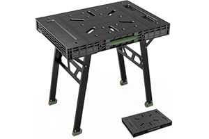 ZYLOQUEX Foldable Work Bench,Easy Step Protable Work Table,34" W x 25" D x 31" H Lightweight Workbench wih 1650 LBS,Work Benches for Garage,Work Bench Suitable for Garage,Workshop and Home (Green)