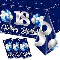 Nelbiirth Happy 18th Birthday Decorations Kit - Large Blue & Silver Backdrop Banner, Balloons, Party Supplies - View #14