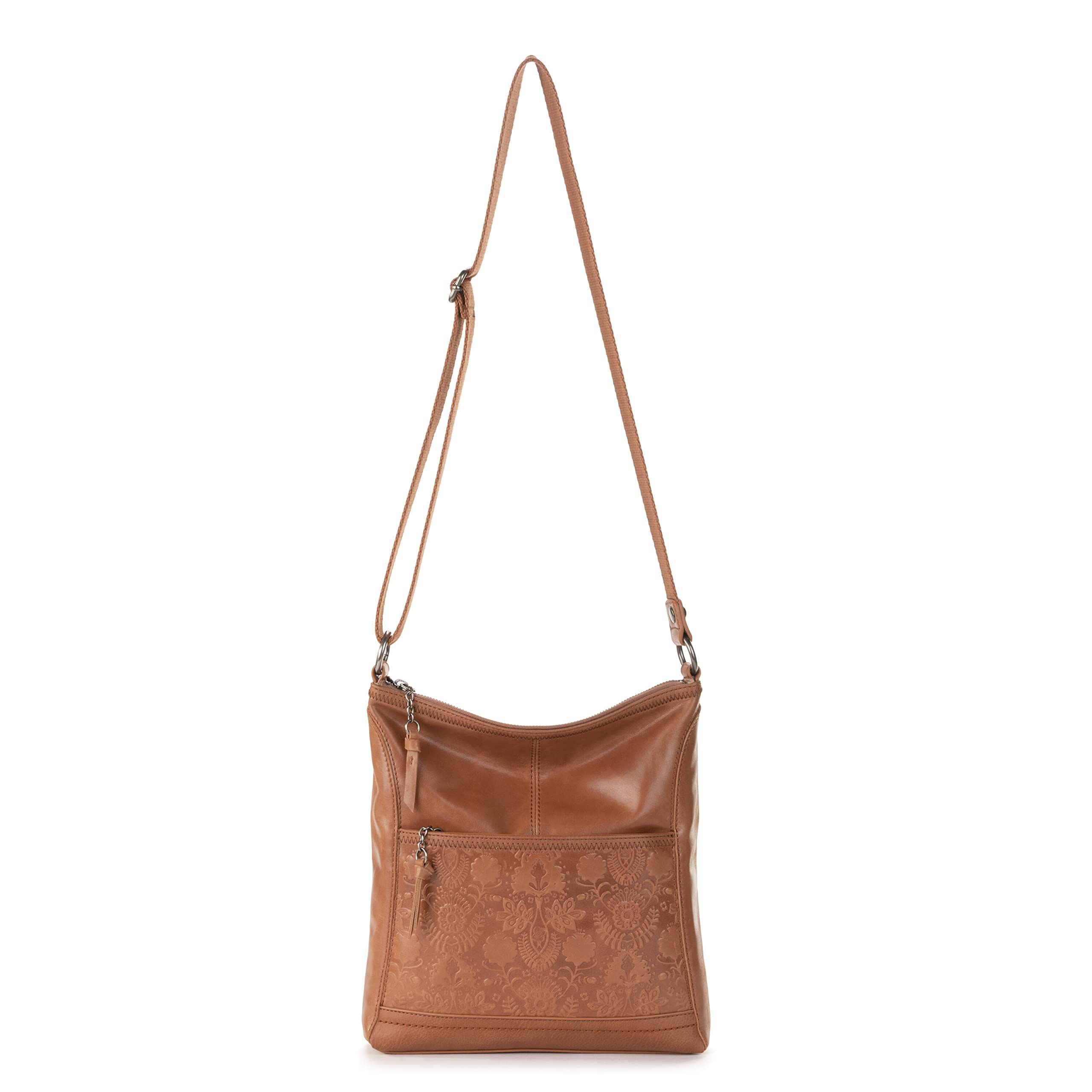The Sak Womens Iris Crossbody in Leather Casual Purse With Adjustable Strap Zipper Pockets