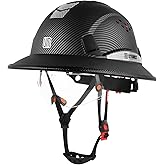 UM ULTRAMAXX Full Brim Hard Hat with Built-in Visor, ANSI Z89.1 OSHA Approved Construction Safety Helmet with Chin Strap for Men Women