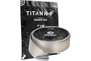 Mission Darkness TitanRF Faraday Tape // 1in W x 10ft L (2.54cm x 3.05m) High-Shielding Conductive Adhesive Tape Roll Used to Connect TitanRF Fabric Sheets or Seal RF Enclosures