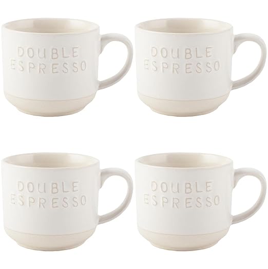 La Cafetière Origins Embossed Ceramic Double Espresso Cups, 200 ml (Set