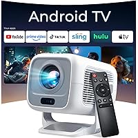 [Native 1080P FHD/AI Visual Calibration] Smart Projector with Dolby Audio, 600 ANSI 4K Support, AI Auto Focus&Keystone, Andro