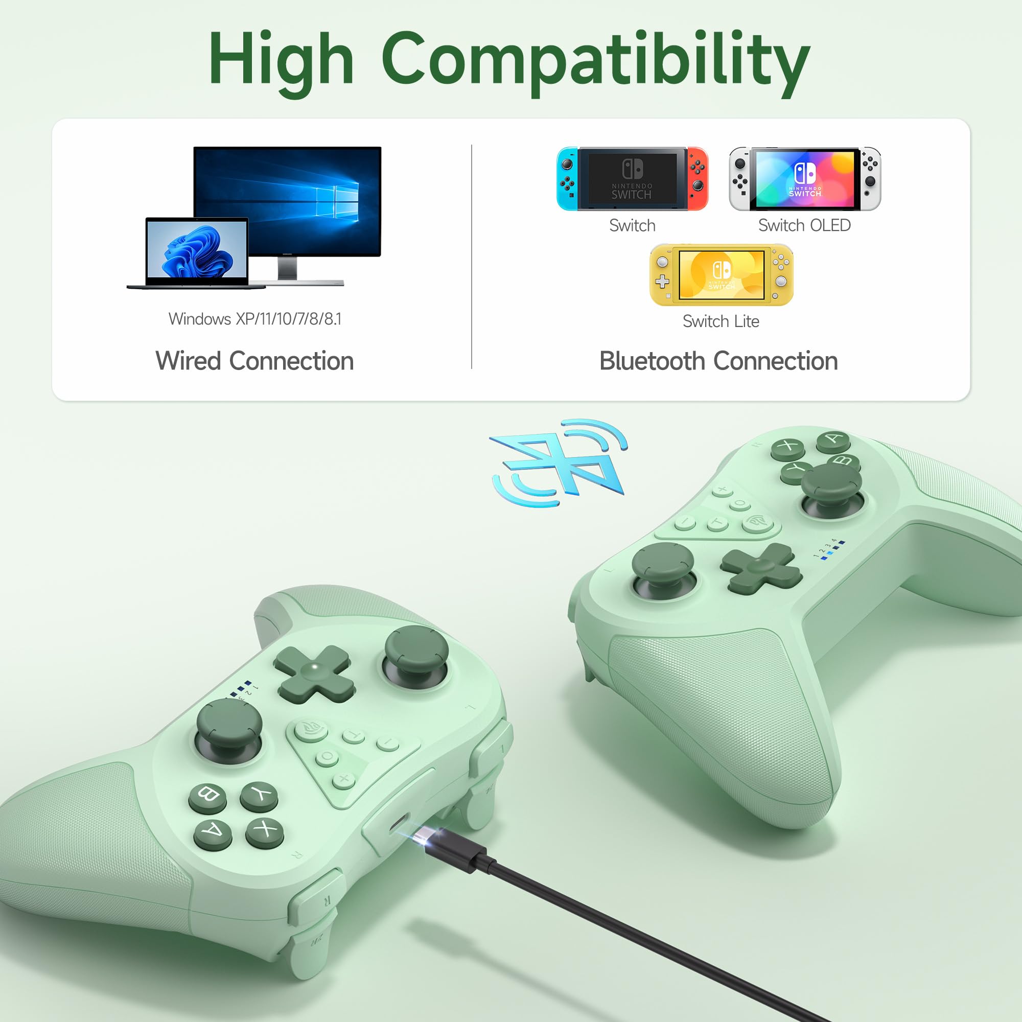 EasySMX Wireless Pro Controller for Switch/Switch Lite/Switch OLED, T37 Wireless Switch Controller with 6-Axis Gyro, Motion Support, Adjustable Dual Turbo, Enhanced Switch Remote Gamepad