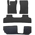 Lwope Car Floor Mats Custom Fit for Mercedez Benz GLB X247 2020-2025 (7-Seater) Black Rubber All Weather Protection Auto Floor Liners Odorless