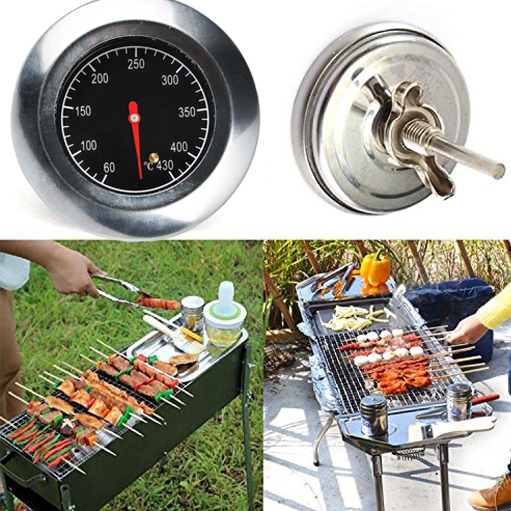 Thermomètre Four/BBQ Jzhen En Acier Inoxydable - Cadran 75mm, Lecture Facile - Pour Fumoir, Grill, Cuisson
