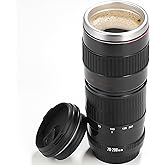 Tmango Camera Lens Coffee Mug with Slider Lid - Perfect Photographer Gifts for Men and Women, Unique Gifts for Photography Enthusiasts and Shutterbug Friends!