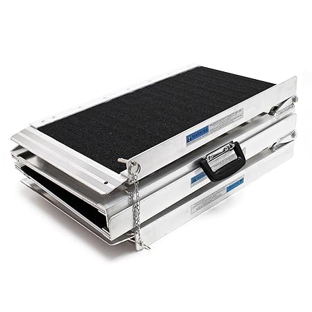 Rollstuhlrampe Rollirampe Laderampe 2x faltbar Alu rutschfeste Oberfläche 274cm 270kg