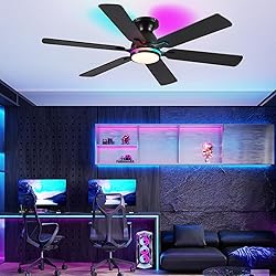 Ceiling Fans with Lights- 52" RGB Low Profile