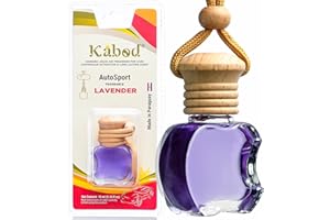 Kabod Lavender Hanging Car Air Freshener | Essential Oil Diffuser | Natural Odor Eliminator | Soothing Floral Scent | Long-Lasting Fragrance | 10 ml