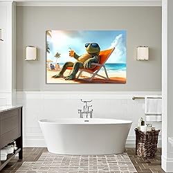 Sea Turtle Wall Art Bathroom Wall Decor Funny Sea
