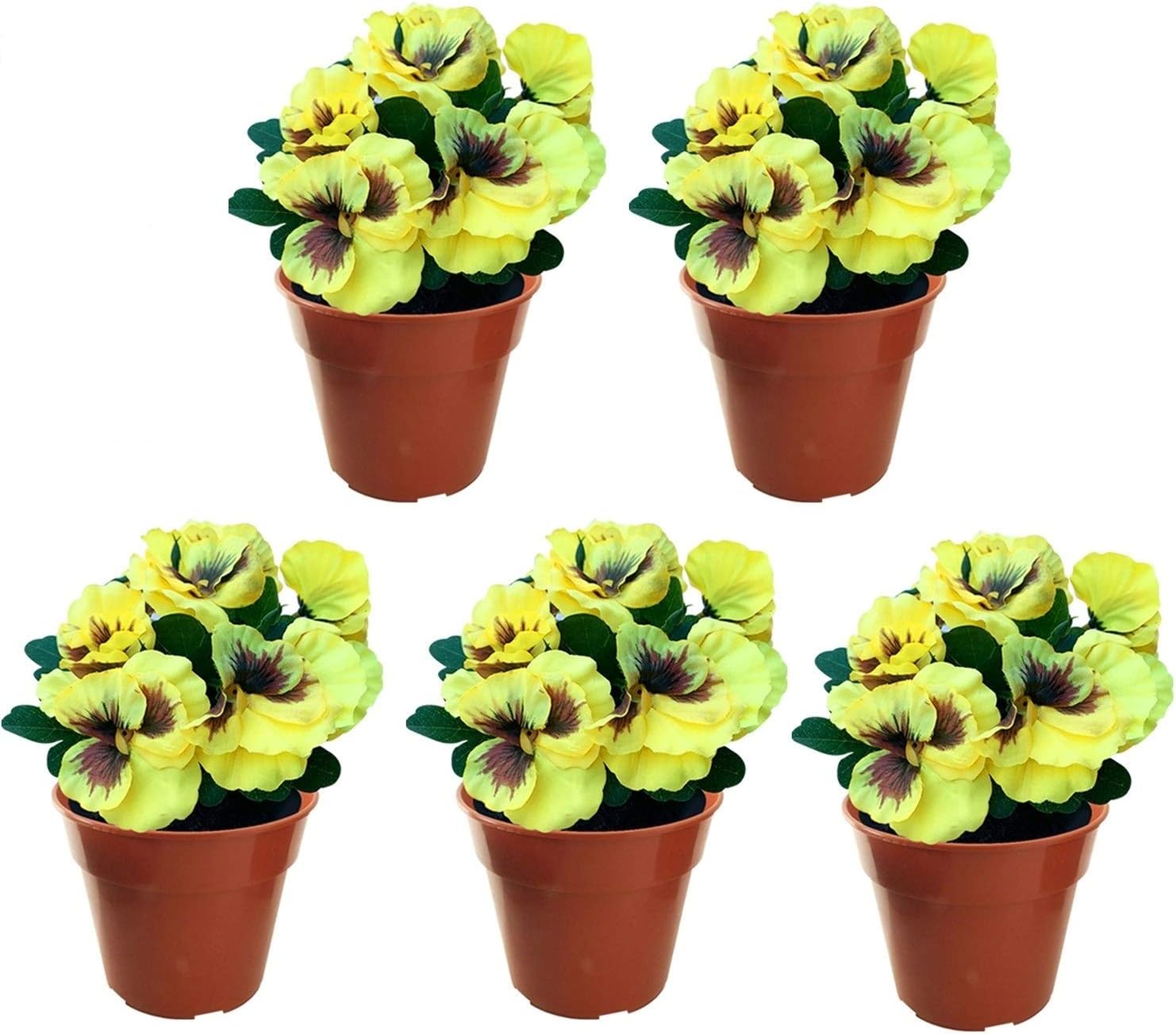 Garden 365 Artificial Pansy Flowers, Fake Plants for Outdoor or Indoor Use