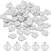 MECCANIXITY Alphabet Enamel Letter Charm Pendant for Jewelry Making, Bracelet Craft