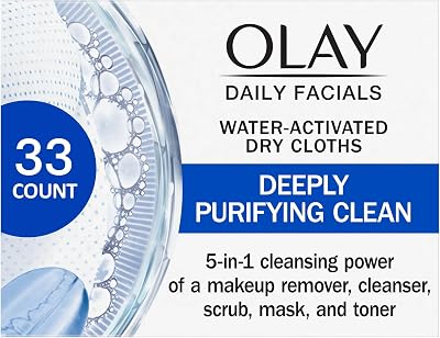 Olay 4-In-1 Daily Facial Cloths Combo Oily Skin 33 Count Deep Clean
