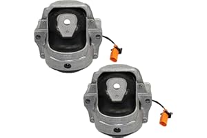 Rockplanet Hydraulic Front Engine Mount Kit Left with Sensor Wire 2 Pcs Compatible with 2009-2015 Audi A4 A5 Quattro Q5 L4 2.0L V6 3.0L or 3.2L Front Motor Mount Set