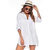 HOTOUCH Women Boyfriend Shirts Button Down Long Sleeve Blouse Cuffed Sleeve Collared Shirt