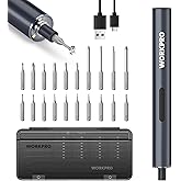 WORKPRO Mini Electric Screwdriver, Electric Precision Screwdriver with S2 Steel Bits, Magnetic Design, Rechargeable Cordless 