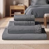 Mellanni Iconic 4-Piece, Ultra Soft Sheet Set (King, Gray) | 10M+ Sleepers. Lab-tested: Sleeps Cool, Stays Bright, Strong, Smooth. Good Housekeeping Best Bedding, 7 yrs running.