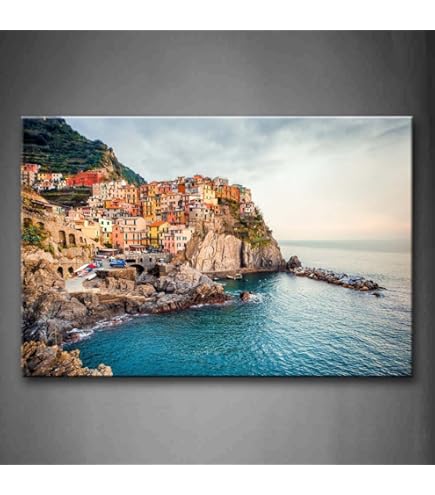 Tableau Cinque Terre Manarola – Lever De Soleil, Tirage Toile/métal, Travel Memories