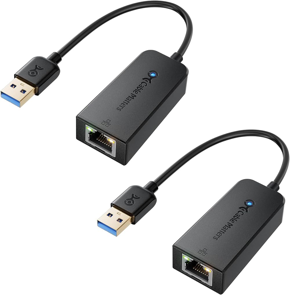 Cable Matters 2-Pack USB 3.0 Gigabit Ethernet Adapter 10/100/1000Mbps LAN Mac PC