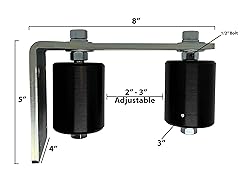 Slide Gate Guide Post Rollers 3" Black L Rear