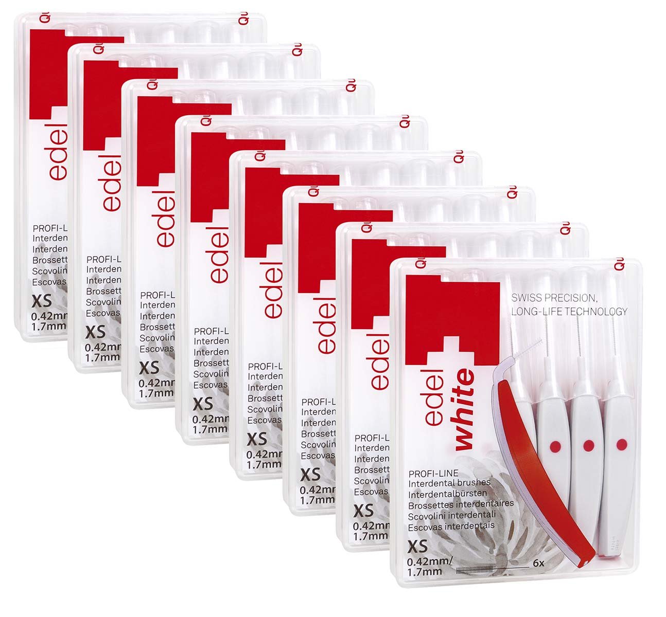 Edel + White 48 White Interdental Brushes 0.42 mm XS8 packs of 6.