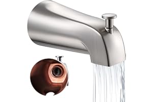 Fosenlion Universal Bathtub Tub Spout with Diverter, Wall Front Mount Tub Faucet Spout 1/2" IPS Thread, Compatible with Westbrass E531D-1F-62 Replacement (Brushed Nickel)