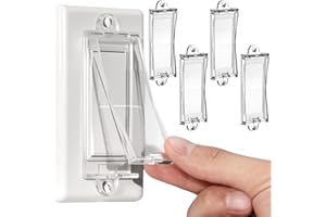 PSZEZNZ 4 Light Switch Guard Cover, Baby Proof Wall Switch Cover Guard for Rocker Light Switch Protects Your Lights or Circuits from Being Accidentally Turned On or Off (Clear)