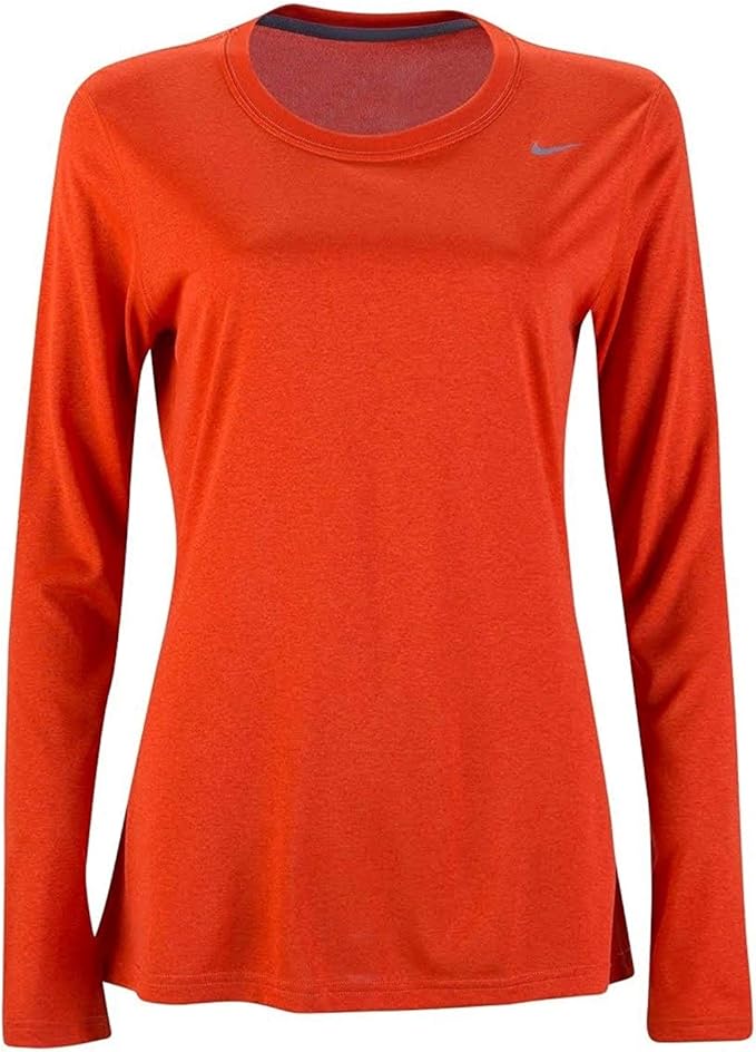 Nike Womens Long Sleeve Legend Shirt ORANGE,XLarge Clothing