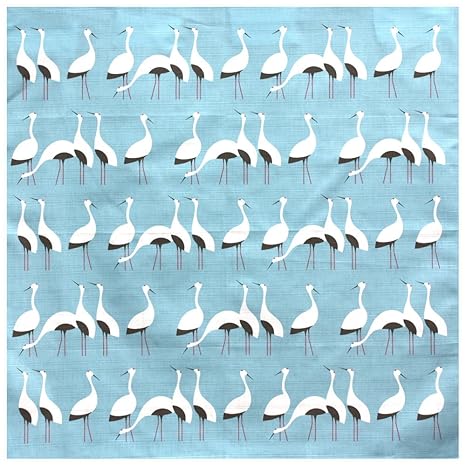 Kyoto Sen'I Furoshiki Tsuru Kraniche 70 x 70 cm 100% Baumwolle aus Japan