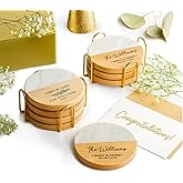 Personalized Coasters, Wedding Gift for Couple, Custom, Premium Craftsmanship Durability Tested, Custom Bar Coasters for Drin