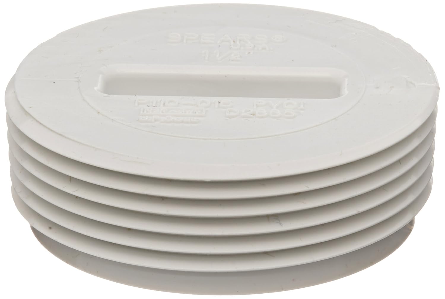Spears P110 Series PVC DWV Pipe Fitting, Flush Plug, 1-1/2" NPT Male