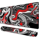 Rcege Large Mouse Pad for Desk - Gaming Mouse Pad with Non-Slip Base Stitched Edges, Desk Mat for Keyboard and Mouse(Abstract