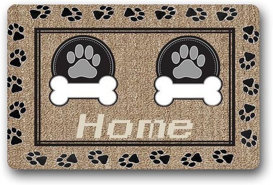 DENSY Custom Design Dog Funny Indoor/Outdoor Doormat Rugs Floor Mat Top Fabric & Non-Slip Rubber Backing Entryways Carpet 18 x 30 Inch