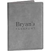 Personalized Passport Cover with Name - Gray, Personalized Passport Case, Custom Passport Holder