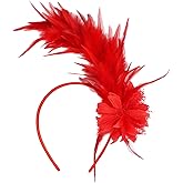 hhdatc Fascinator Hat Women Feather Headband, Stylish Kentucky Derby Headpiece for Cocktail, Wedding, and Tea Party Events