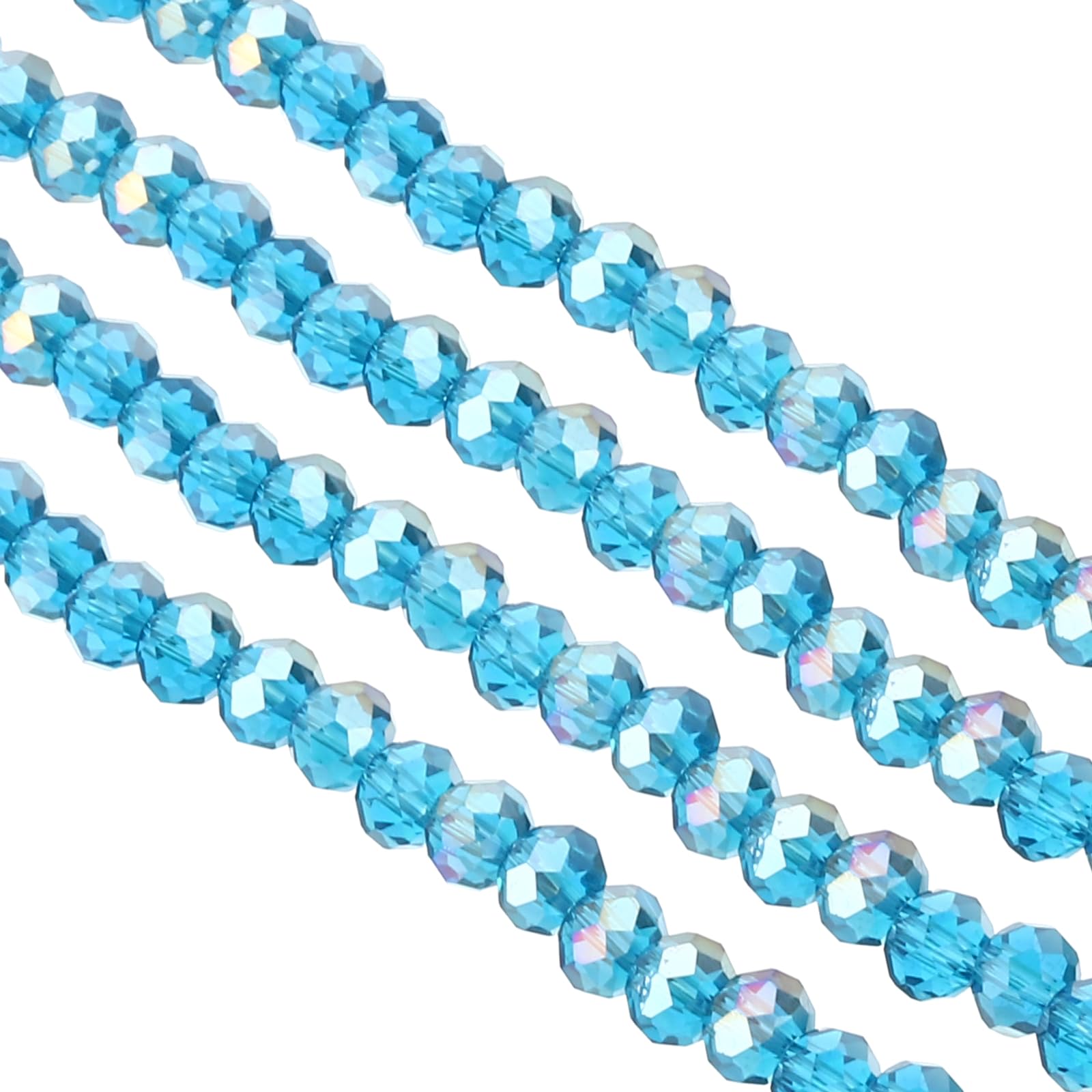 PATIKIL 6 mm Briolette Rondelle Glass Beads, 450Pcs/5Strands Small Round Faceted Crystal Bead for Jewelry Making Earrings Bracelets Necklaces Rings DIY, Blue — image 1