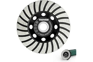 TOOVEM A FAMILY OF MANUFACTURERS TOOVEM 4 Inch Diamond Concrete Grinding Wheel, Angle Grinder Wheels Cup Turbo Row Diamond Cup Wheel for Polishing and Cleaning Concrete Surface, Cement, Marble, Rock, Granite and Thinset Removing